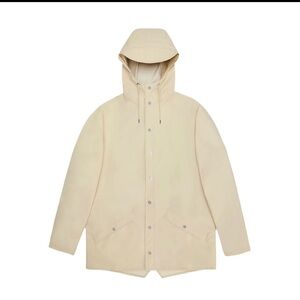 Men's Hooded Parka Jacket in Cream